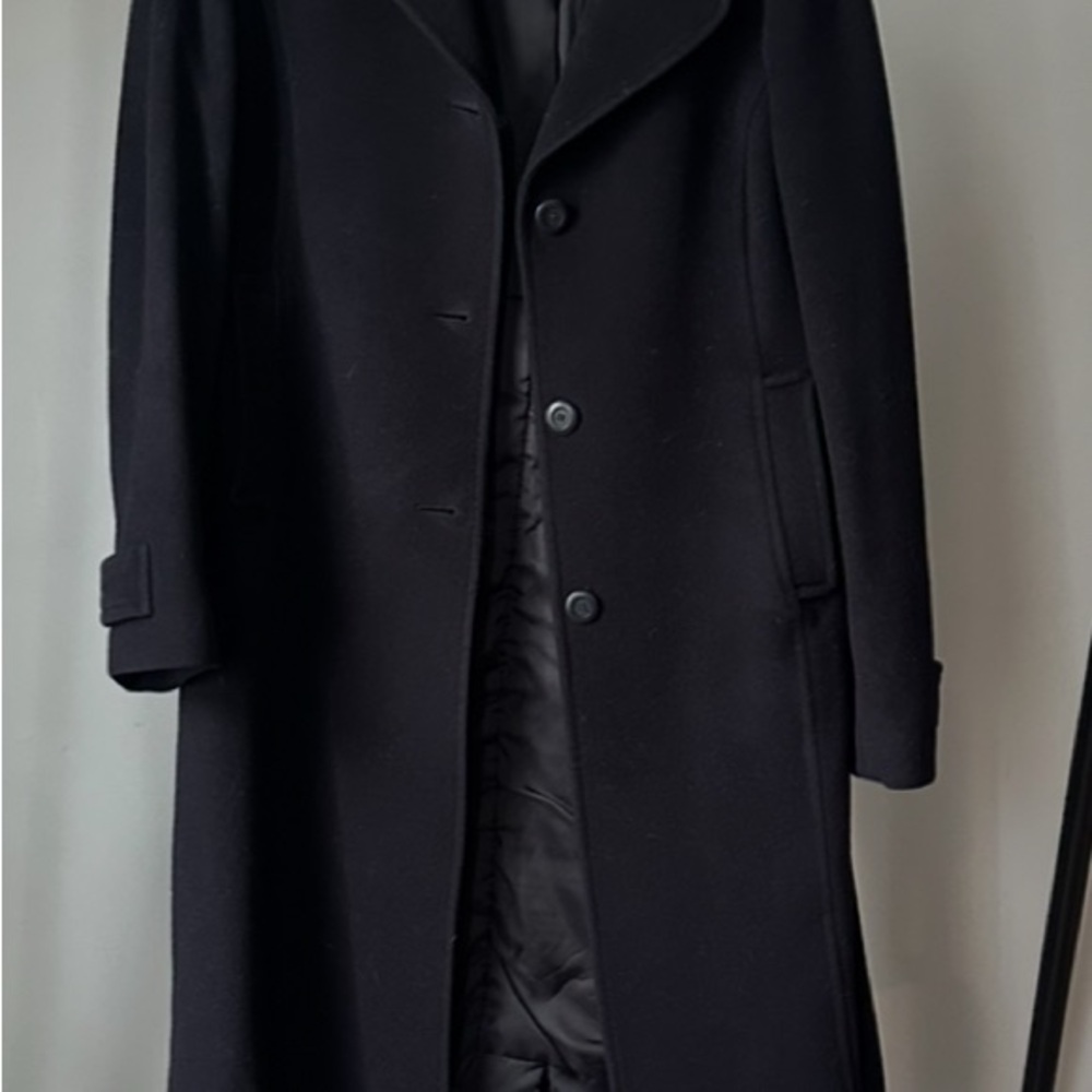 Woman’s navy overcoat